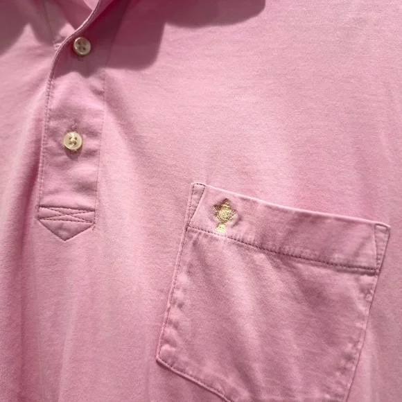 Light Pink Polo Shirt with Textured Fabric and Short Sleeves - Picture 2 of 6